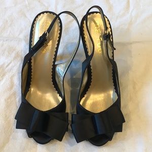 Me Too Black Sling back Peep Toe Heela
